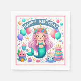 Happy Birthday Mermaid Servet