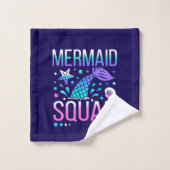 Happy Birthday Mermaid Squad-68296 Bad Handdoek (Wasdoekje)