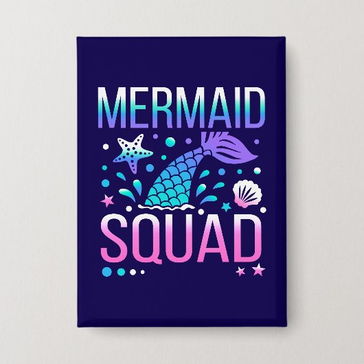 Happy Birthday Mermaid Squad-68296 Button (Voorkant)