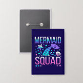 Happy Birthday Mermaid Squad-68296 Button (Voorkant / Achterkant)
