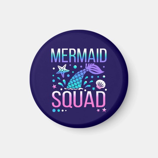 Happy Birthday Mermaid Squad-68296 Magneet (Voorkant)