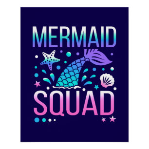 Happy Birthday Mermaid Squad-68296 Perfect Poster