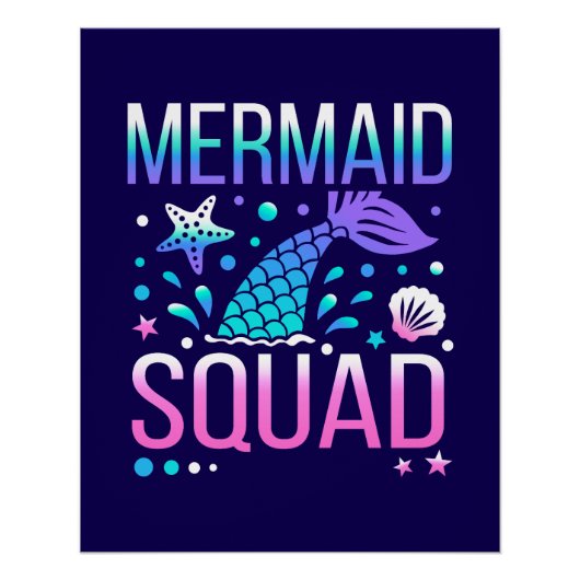 Happy Birthday Mermaid Squad-68296 Perfect Poster (Voorkant)