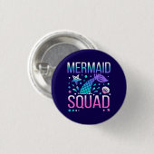 Happy Birthday Mermaid Squad-68296 Ronde Button 3,2 Cm (Voorkant /achterkant)