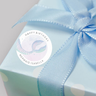 Happy Birthday Mermaid Tail Celebration Ronde Sticker