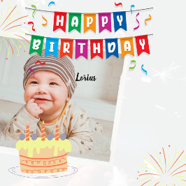 "Happy BirthDay" met aangepaste Jouw naam minima Vierkante Sticker
