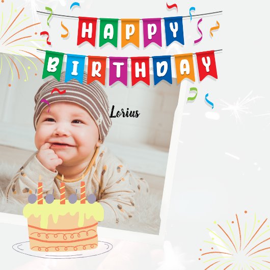 "Happy BirthDay" met aangepaste Jouw naam minima Vierkante Sticker