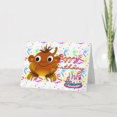 Happy Birthday met aap Cartoon en Chinees woord Kaart (Voorkant)