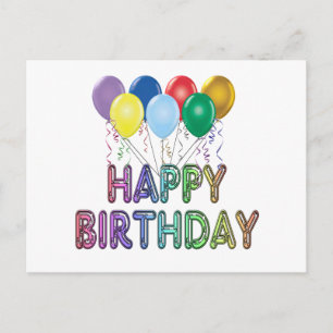 Happy Birthday met ballon Briefkaart