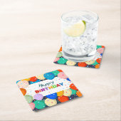 Happy Birthday met ballonnen Kartonnen Onderzetters (Insitu)