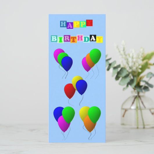 Happy Birthday met ballonnen van Shirley Taylor (Staand voorkant)
