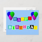 Happy Birthday met ballonnen van Shirley Taylor Briefkaart (Voorkant / Achterkant)