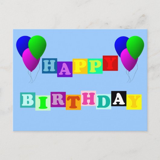 Happy Birthday met ballonnen van Shirley Taylor Briefkaart (Voorkant)