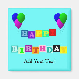 Happy Birthday met ballonnen van Shirley Taylor Magneet