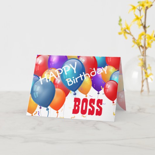 Happy Birthday met Balloons BOSS A04 Kaart (Gele Bloem)