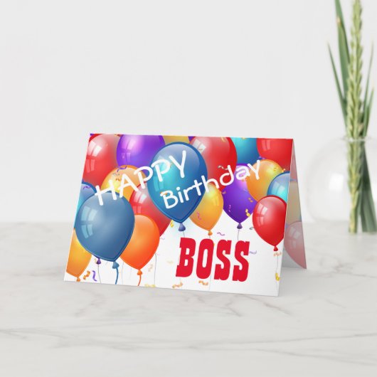 Happy Birthday met Balloons BOSS A04 Kaart (Voorkant)