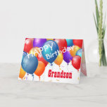 Happy Birthday met Balloons GRANDSON Kaart<br><div class="desc">Fijne verjaardag met Colorful Balloons GRANDSON. Dit feestelijke ontwerp met zijn kleurrijke ballonnen kunt u met een verjaardagsjaar, naam, en sentiment personaliseren maakt een één-van-een-soort verjaardagswenskaart voor een zeer speciale GRANDSON. De tekst is klantgericht. Je kunt je elk jaar personaliseren en elk relatie uit de familie, met inbegrip van de...</div>