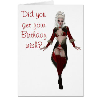 Happy Birthday met blonde vrouw in lingerie