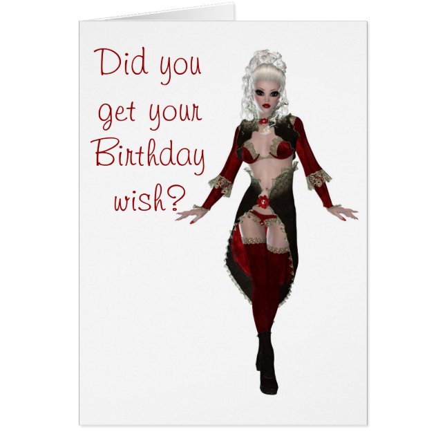 Happy Birthday met blonde vrouw in lingerie (Voorkant)