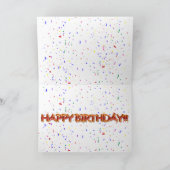 Happy Birthday met Confetti Photo Lijst Kaart (Binnen)