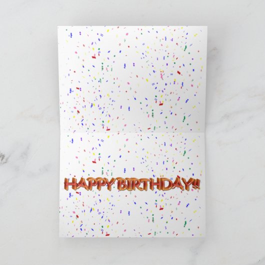 Happy Birthday met Confetti Photo Lijst Kaart (Binnen)