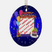 Happy Birthday met Confetti Photo Lijst Keramisch Ornament (Rechts)