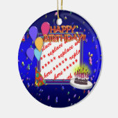 Happy Birthday met Confetti Photo Lijst Keramisch Ornament (Links)
