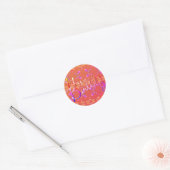 "Happy Birthday!"Met de hand geschreven Roos Heart Ronde Sticker (Envelop)