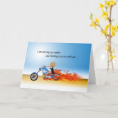 Happy Birthday met een Flaming Motorcycle Kaart (Gele Bloem)