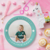 Happy Birthday met foto Papieren Bordje (Feest)