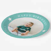 Happy Birthday met foto Papieren Bordje (Gekanteld)