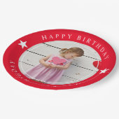 Happy Birthday met foto Papieren Bordje (Gekanteld)