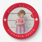 Happy Birthday met foto Papieren Bordje (Voorkant)