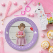 Happy Birthday met foto Papieren Bordje (Feest)