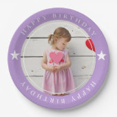 Happy Birthday met foto Papieren Bordje (Voorkant)