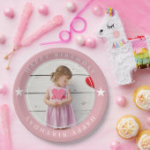 Happy Birthday met foto Papieren Bordje (Feest)