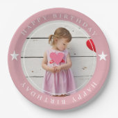 Happy Birthday met foto Papieren Bordje (Voorkant)