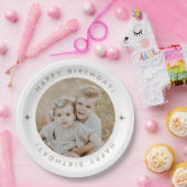 Happy Birthday met foto Papieren Bordje (Feest)