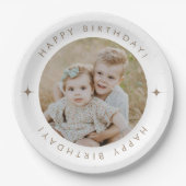 Happy Birthday met foto Papieren Bordje (Voorkant)