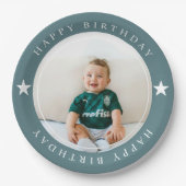 Happy Birthday met foto Papieren Bordje (Voorkant)