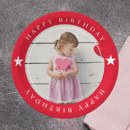 Happy Birthday met foto Papieren Bordje