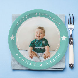 Happy Birthday met foto Papieren Bordje