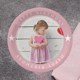 Happy Birthday met foto Papieren Bordje