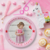 Happy Birthday met foto Papieren Bordje (Feest)
