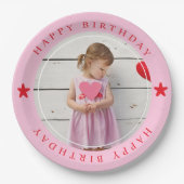 Happy Birthday met foto Papieren Bordje (Voorkant)