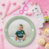 Happy Birthday met foto Papieren Bordje (Feest)