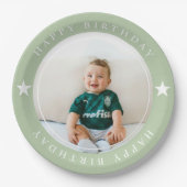 Happy Birthday met foto Papieren Bordje (Voorkant)