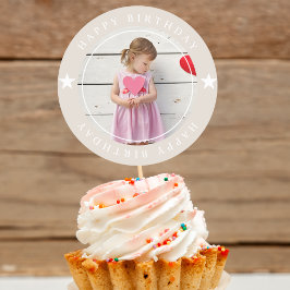 Happy Birthday met foto Ronde Sticker