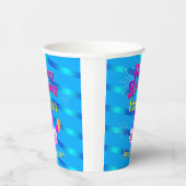 Happy Birthday met gradiëntstripes op BLUE Papieren Bekers (Rechts)