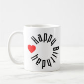 Happy Birthday met hart Koffiemok (Links)